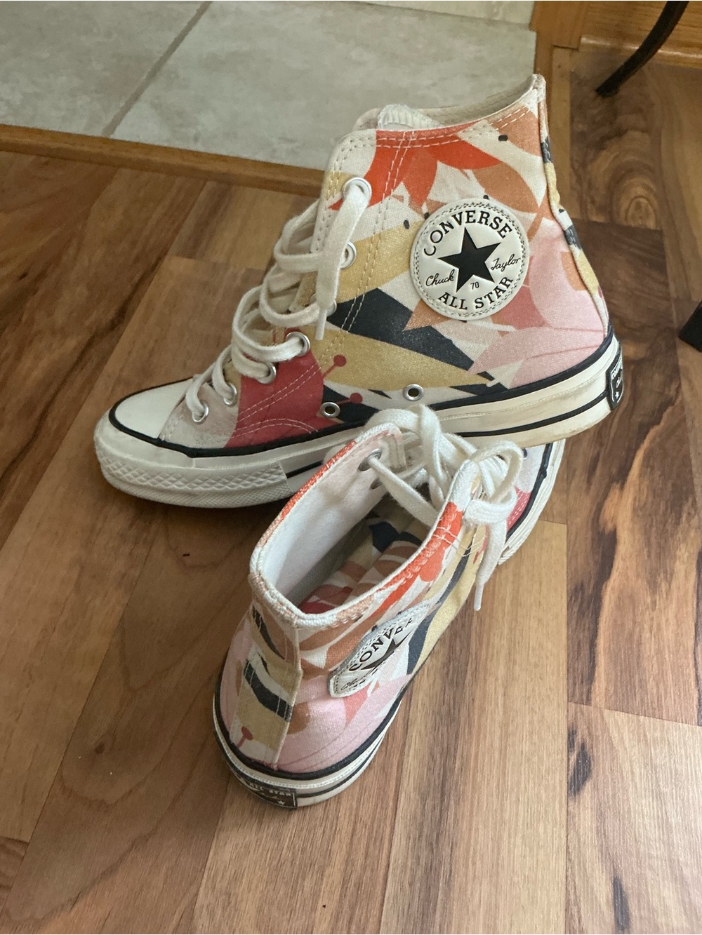 Converse All Star High Top Sneakers - Pink, Orange, Cream, Black